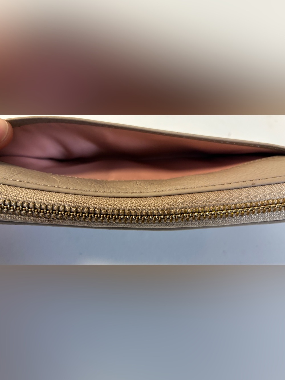 Coach Taupe Debossed Signature Zip Around Wallet - Picture 5 of 8